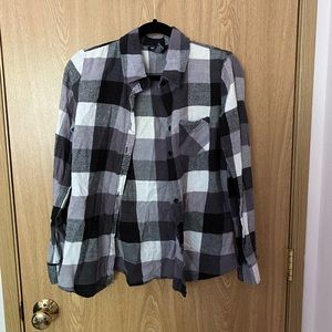 Black and white button down
